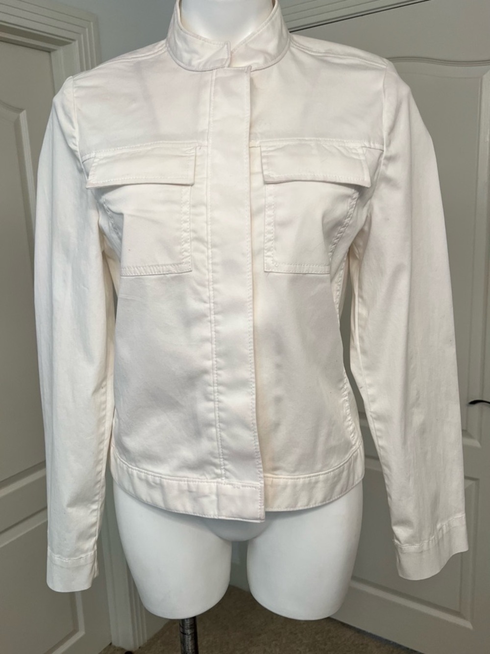 GAP Cream Utility Jacket with Chest Flap Pockets